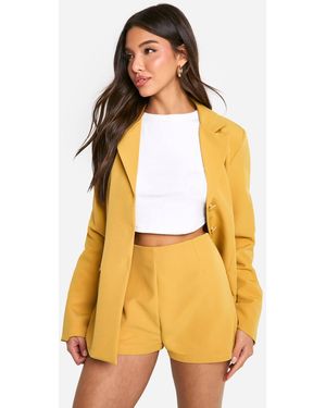 Boohoo Fitted Woven Tailored Micro Shorts - Orange