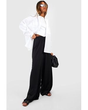 Boohoo Wide Fit Floaty Pants - Blue