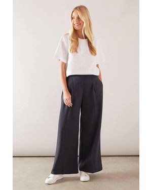 Wallis Petite Wide Leg Pleat Trouser - Blue