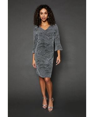 Wallis Occasion Glitter Jersey Ruffle Shift Dress - Gray