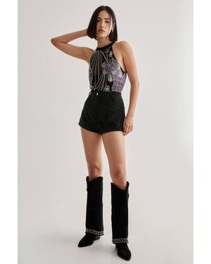 Nasty Gal Hand Embellished Placement One Piece - Black