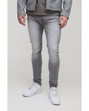 BoohooMAN Tall Skinny Stretch Jeans - Blau