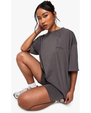 DSGN Studio Dsgn Studio Oversized T-Shirt And Cycling Short Set - Gray