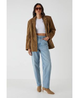 MissPap Barrel Leg Denim Jeans - Blue