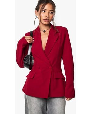 Boohoo Plunge Tailored Fitted Blazer