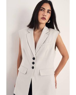 Nasty Gal Tailored Sleeveless Button Front Blazer - Pink