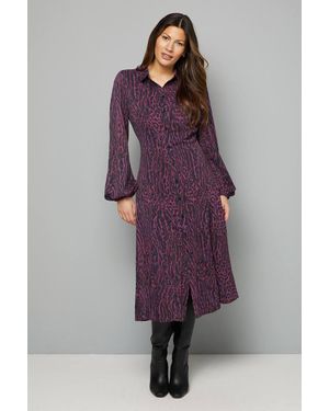 Wallis Leopard Print Godet Shirt Dress - Purple