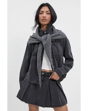 Boohoo Denim Shirt - Gray