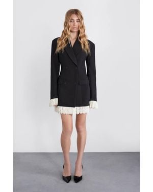 MissPap Lace Hem Tailored Blazer Dress - Black