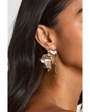 Boohoo Statement Petal Stud Earrings - Brown
