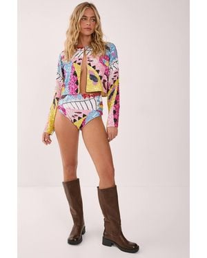 Nasty Gal Abstract Placement Embellished Booty Shorts - Red