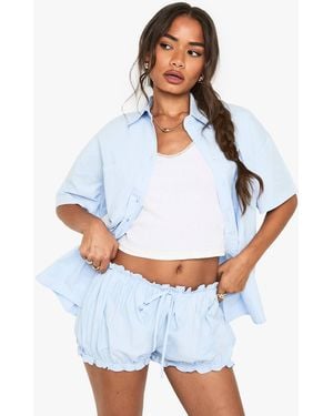 Boohoo Drawstring Waist Bloomers - White