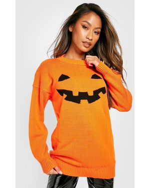 Boohoo Jersey De Halloween Con Calabaza - Naranja