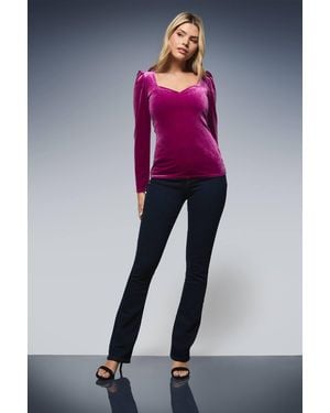 Dorothy Perkins Velvet Sweetheart Neck Top - Pink