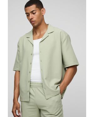 Technic Oversized Technical Stretch Revere Shirt - Green