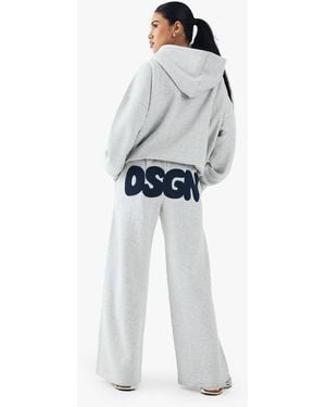 DSGN Studio Towelling Applique Straight Leg Jogger - White