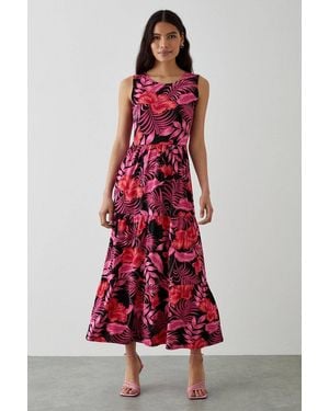 Dorothy Perkins Palm Print Tiered Maxi Dress