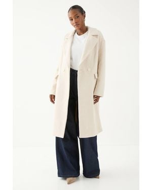 MissPap Wool Look Textured Coat - Black