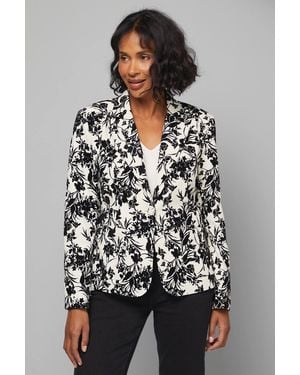 Wallis Floral Puff Sleeve Jacket - Gray