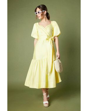 Coast Puff Sleeve Midi Dress - Green