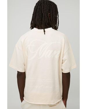 Boohoo Oversized Boxy Loopback Script Distressed T-Shirt - Black