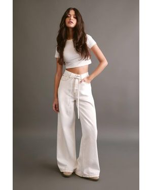 Nasty Gal The Belted Wide Leg Jeans - Brown