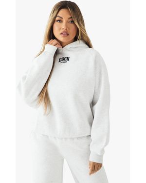 DSGN Studio Dsgn Studio Collegiate Embroidered Oversized Hoodie - White