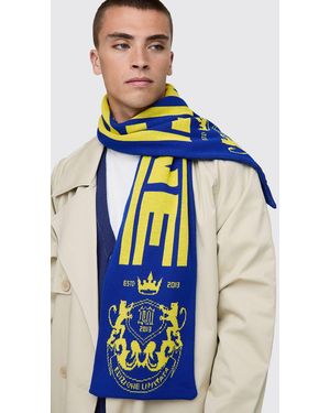 Boohoo Jacquard Knitted Scarf - Azul