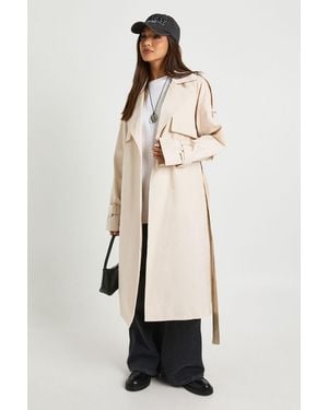 Boohoo Belted Trench Coat - Neutro