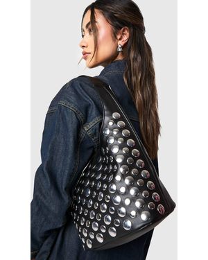 Boohoo Studded Shoulder Bag - Blue