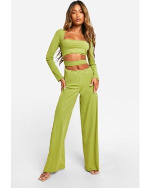 Boohoo Premium Cut Out Matt Slinky Jumpsuit - Yellow