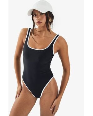 DSGN Studio Sports Square Neck Bathing Suit - Blue