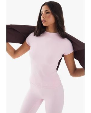 Boohoo Ultra Sculpt Short Sleeve Top - White