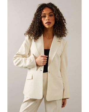 Wallis Linen Mix Wrap Detail Blazer - Natural