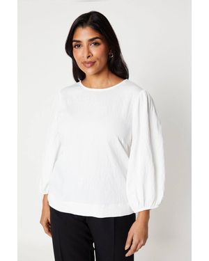 Wallis Petite Volume Sleeve Top - White