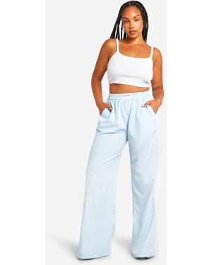 DSGN Studio Plus Stripe Contrast Side Dsgn Studio Trouser - Blue