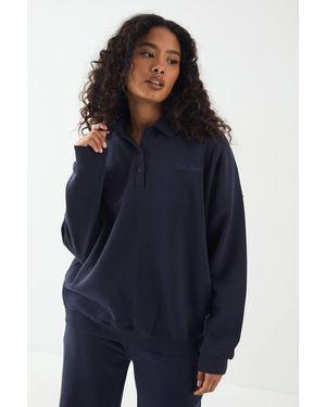 DSGN Studio Embroidered Collared Sweatshirt - Blue