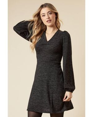 Dorothy Perkins Brushed Soft Touch Ruched Front Mini Dress - Black