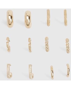 Boohoo Mini Hoop Earrings 6 Pack - White