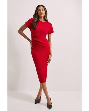 Dorothy Perkins Twist Scuba Midi Dress - Red