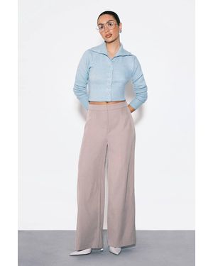 Boohoo Woven Tailored Slim Straight Leg Pants - Gray