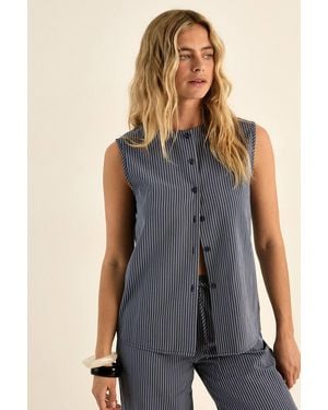 Nasty Gal Stripe Sleeveless Tank - Blue
