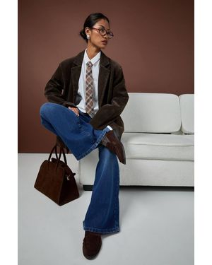 Boohoo Vintage Look Suedette Oversized Blazer - Black