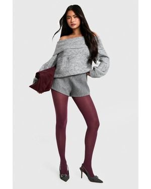 Boohoo 50 Denier Opaque Tights - Red