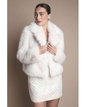 Coast Occasion Short Faux Fur Coat - Natural