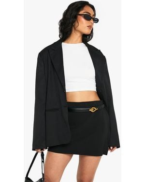 Boohoo Woven Mini Skirt - Black