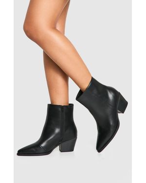 Boohoo Botas Camperas Estilo Western De Holgura Ancha Texturizadas - Negro