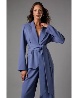 Coast Wrap Tie Front Blazer - Blue