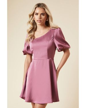 Dorothy Perkins Petite Dp Luxe Square Neck Puff Sleeve Mini Dress - Pink