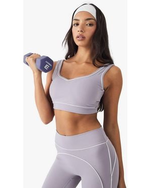 DSGN Studio Ultra Sculpt Contrast Piping Sports Bra - Purple